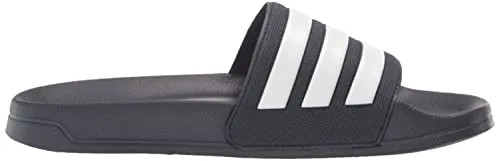 adidas Unisex Adilette Shower Slide Sandal, Black/Black/Matte Gold, 9 US Men