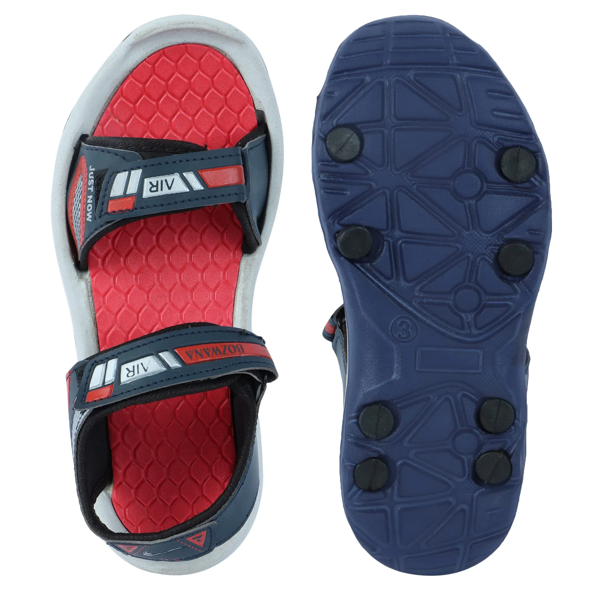 Aedee Synthetic Velcro Indoor Outdoor Sandals For Boys & Girls Kids Wear/Flip Flop Open Toe Light Weight Sandals and Floaters Footwear for Kids(Red)- 7-8 years (MB103)