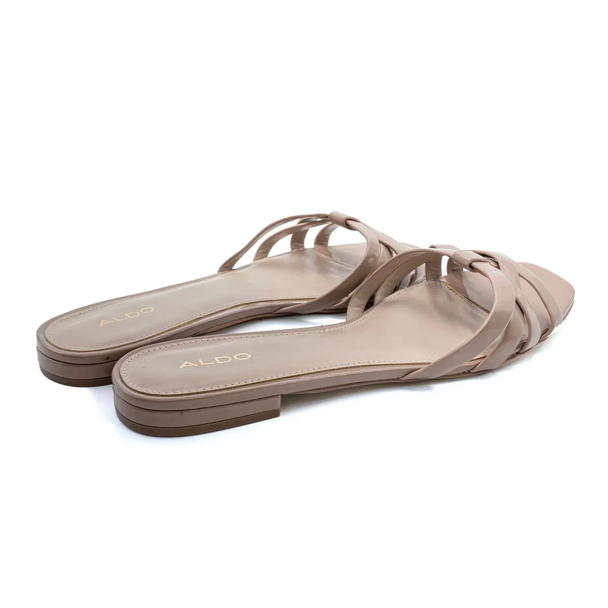 Aldo Astirassa Flat Sandals Leather Beige Colour For Women