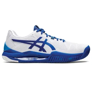 Asics Gel-Resolution 8 Clay Court Tennis Shoe (Mens) - White/Tuna Blue