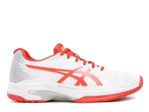 Asics Gel Solution Speed Ladies Tennis Shoe (White/Fiery Red)