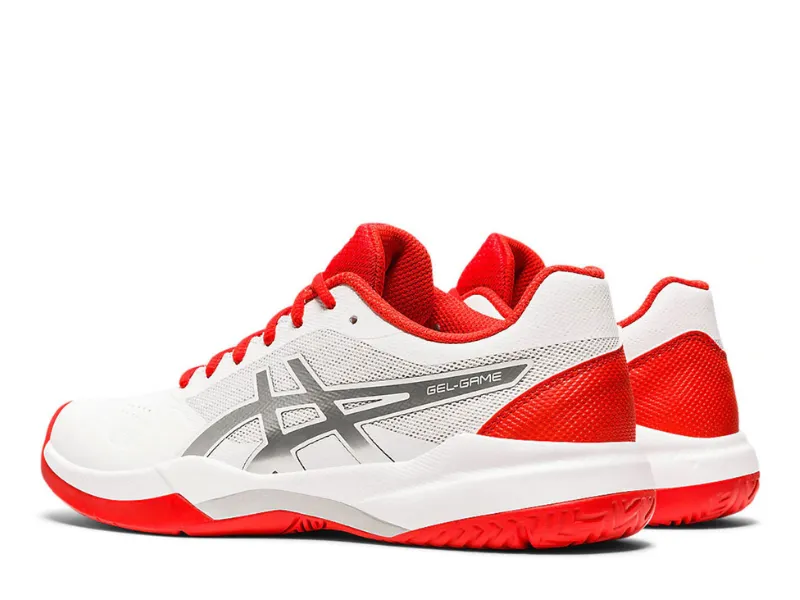 Asics Gel Solution Speed Ladies Tennis Shoe (White/Fiery Red)