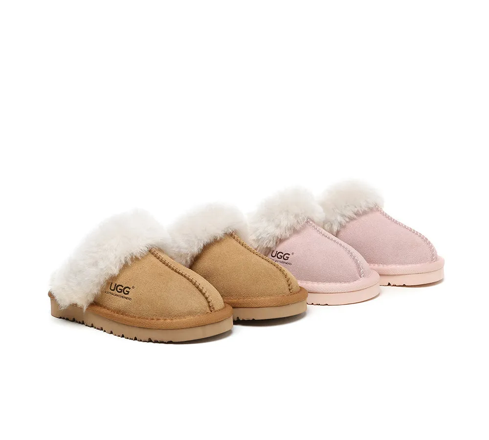 AUSTRALIAN SHEPHERD® UGG Slippers Kids Sheepskin Wool Scuff Muffin