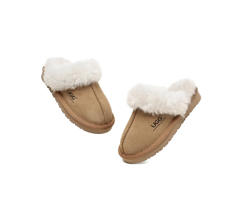 AUSTRALIAN SHEPHERD® UGG Slippers Kids Sheepskin Wool Scuff Muffin