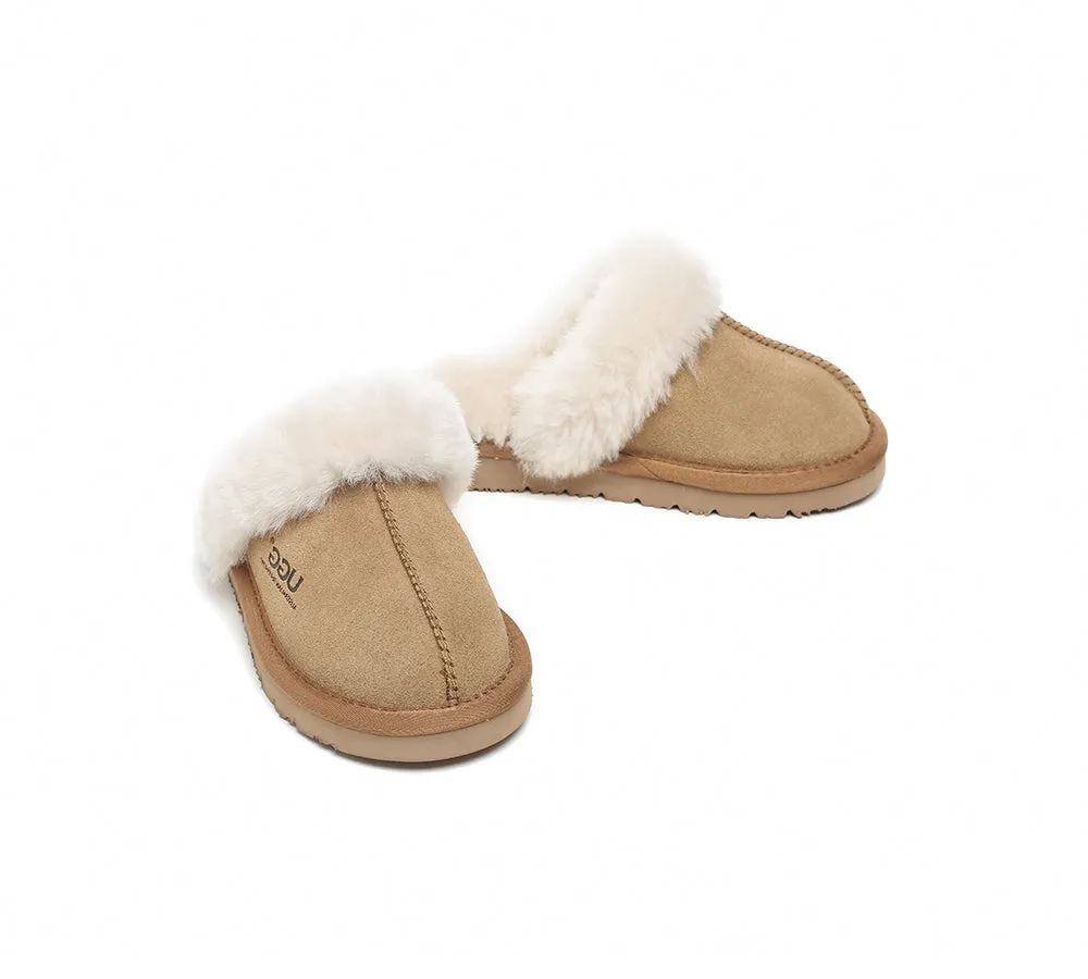 AUSTRALIAN SHEPHERD® UGG Slippers Kids Sheepskin Wool Scuff Muffin