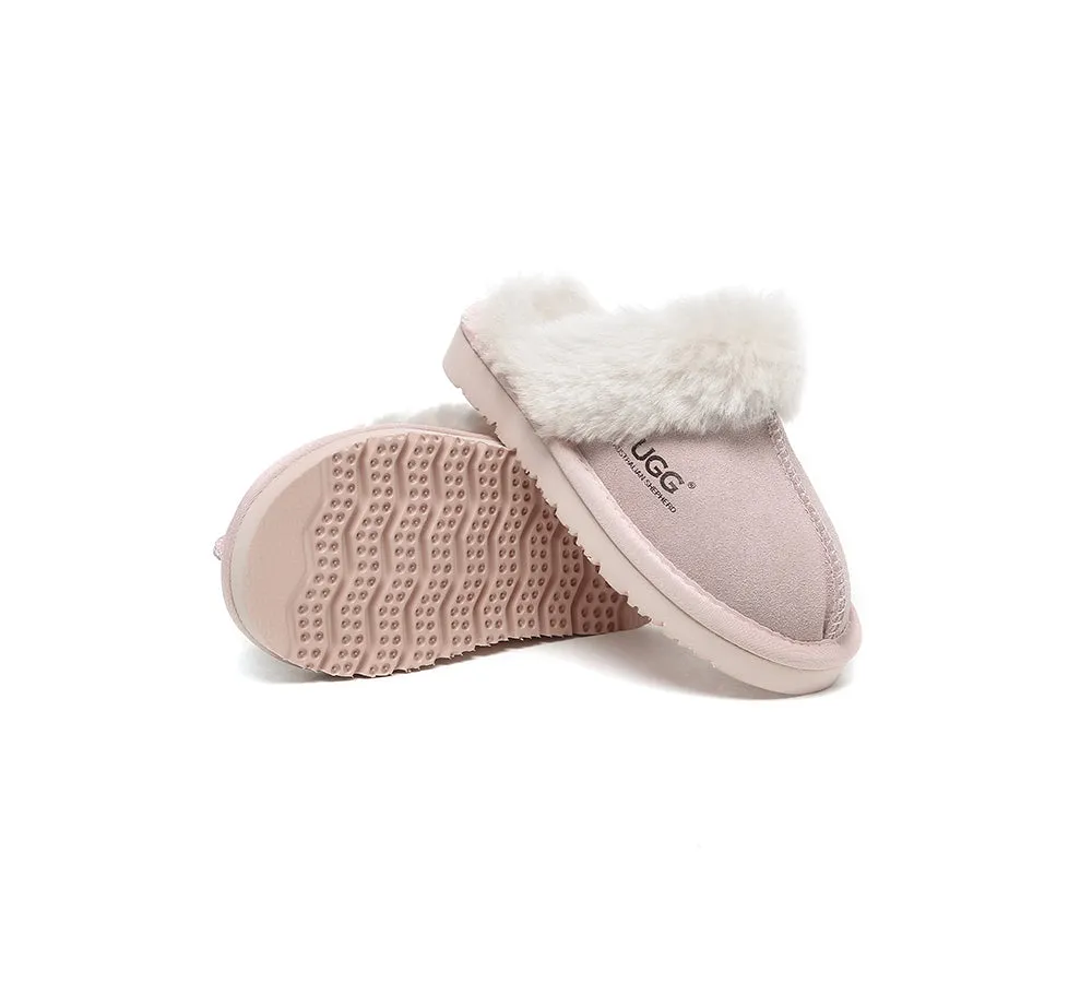 AUSTRALIAN SHEPHERD® UGG Slippers Kids Sheepskin Wool Scuff Muffin