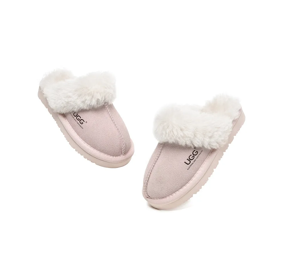 AUSTRALIAN SHEPHERD® UGG Slippers Kids Sheepskin Wool Scuff Muffin