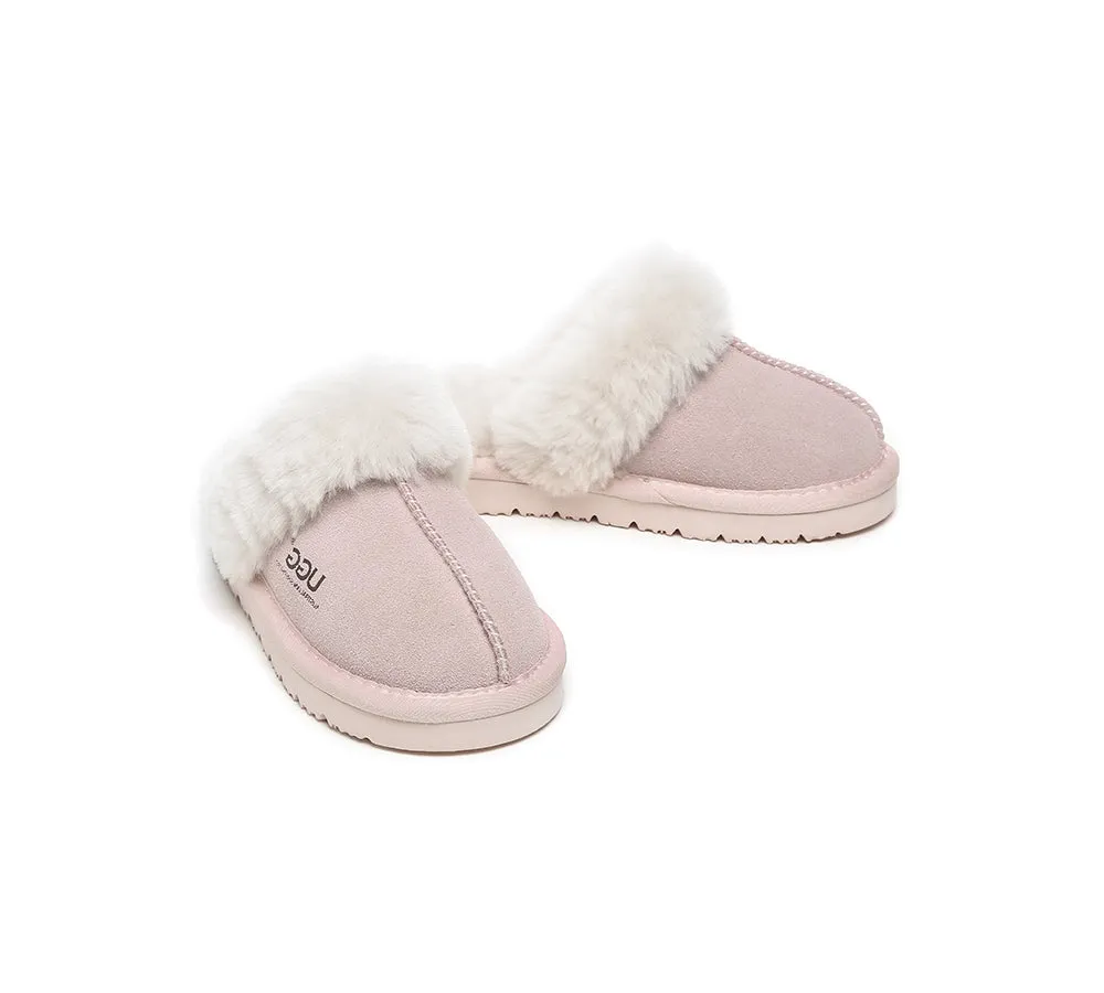 AUSTRALIAN SHEPHERD® UGG Slippers Kids Sheepskin Wool Scuff Muffin