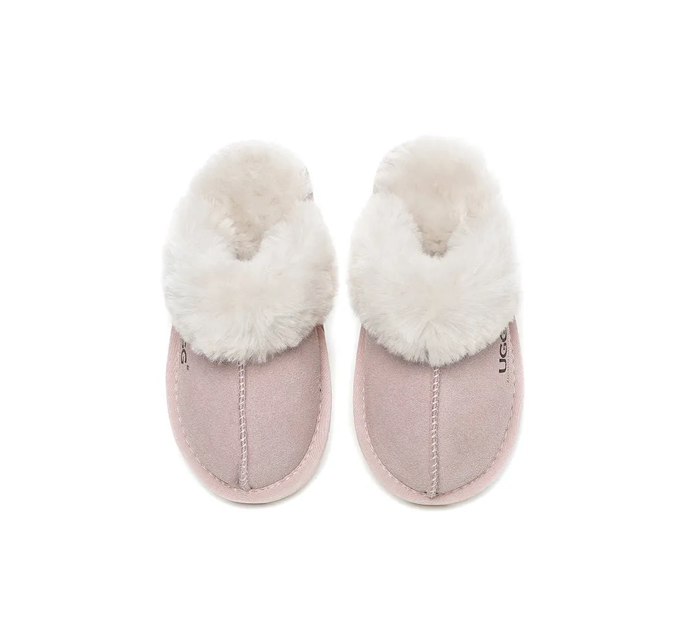 AUSTRALIAN SHEPHERD® UGG Slippers Kids Sheepskin Wool Scuff Muffin