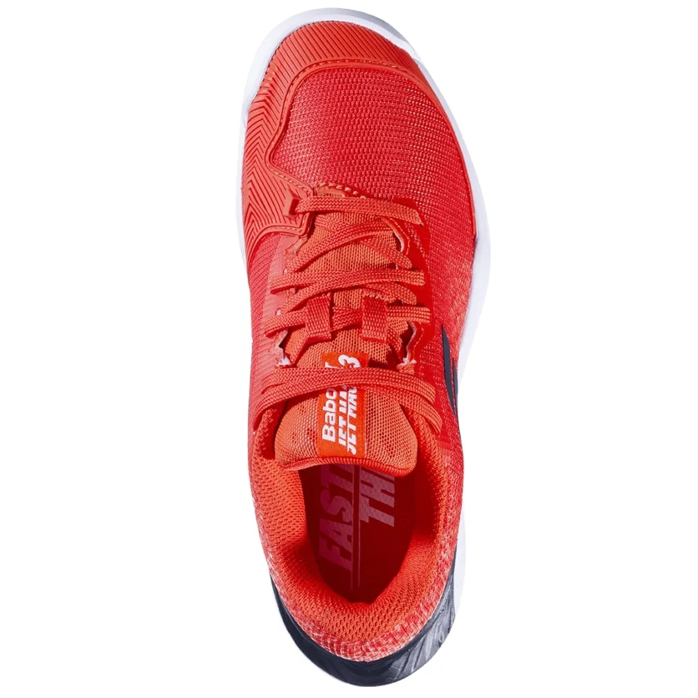 Babolat Jet Mach 3 Clay Court Tennis Shoe (Junior) - Strike Red/White