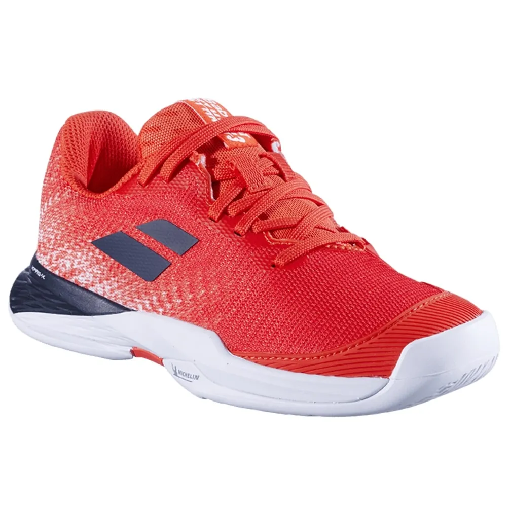 Babolat Jet Mach 3 Clay Court Tennis Shoe (Junior) - Strike Red/White