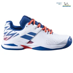 Babolat Propulse All Court Tennis Shoes (Junior) - White/Estate Blue