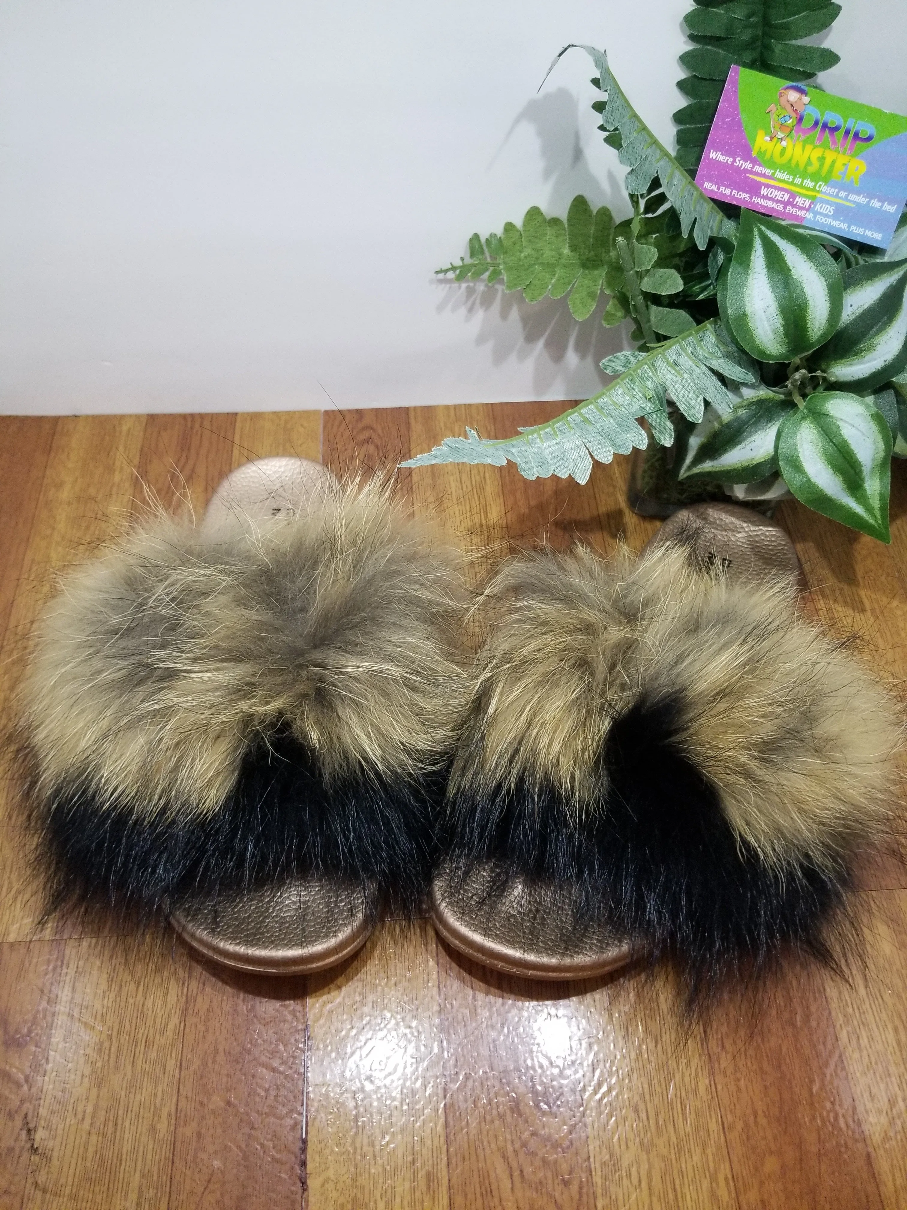 Big Fluff "Bear Naked" Women's Fur Flops