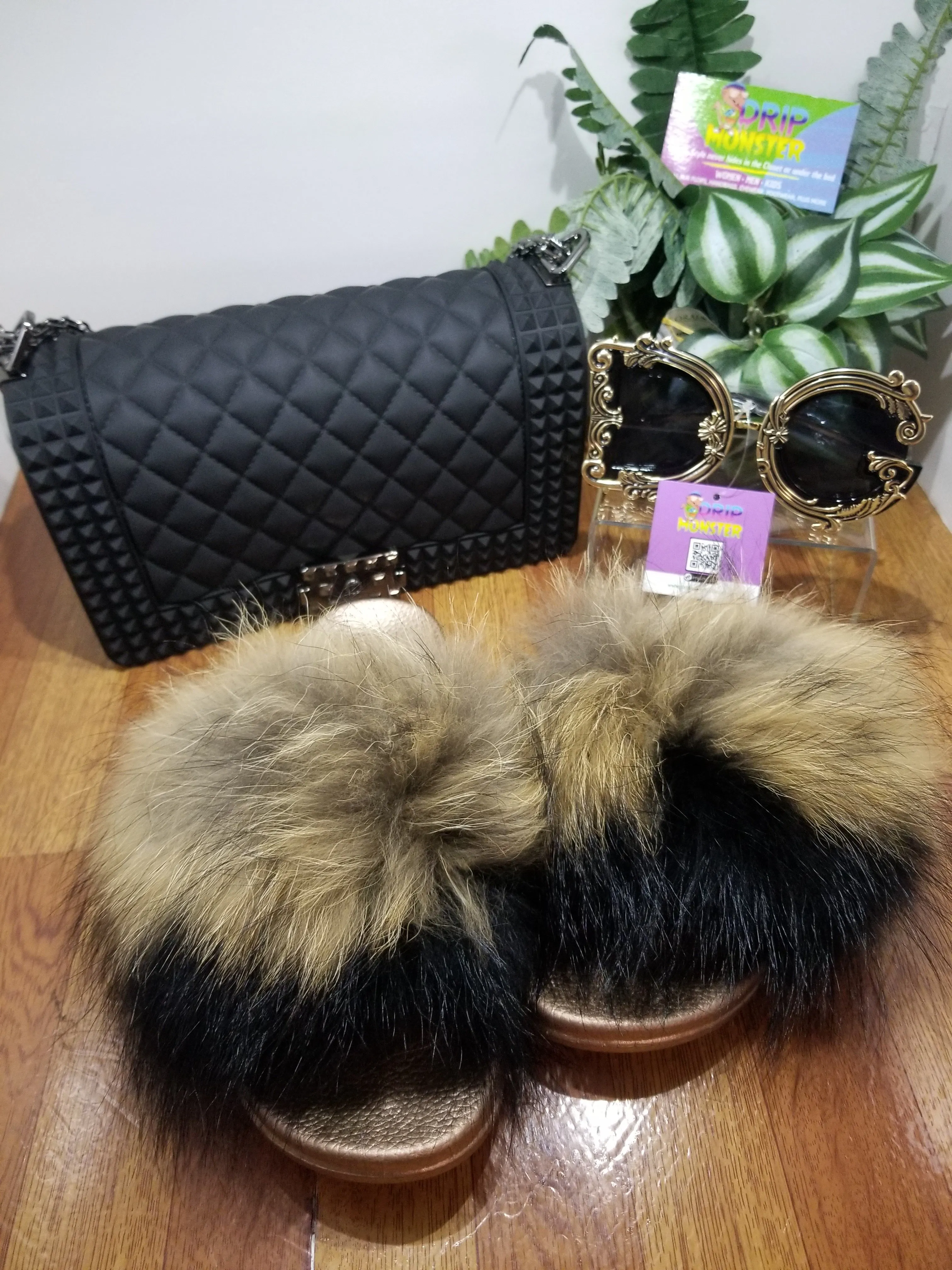 Big Fluff "Bear Naked" Women's Fur Flops