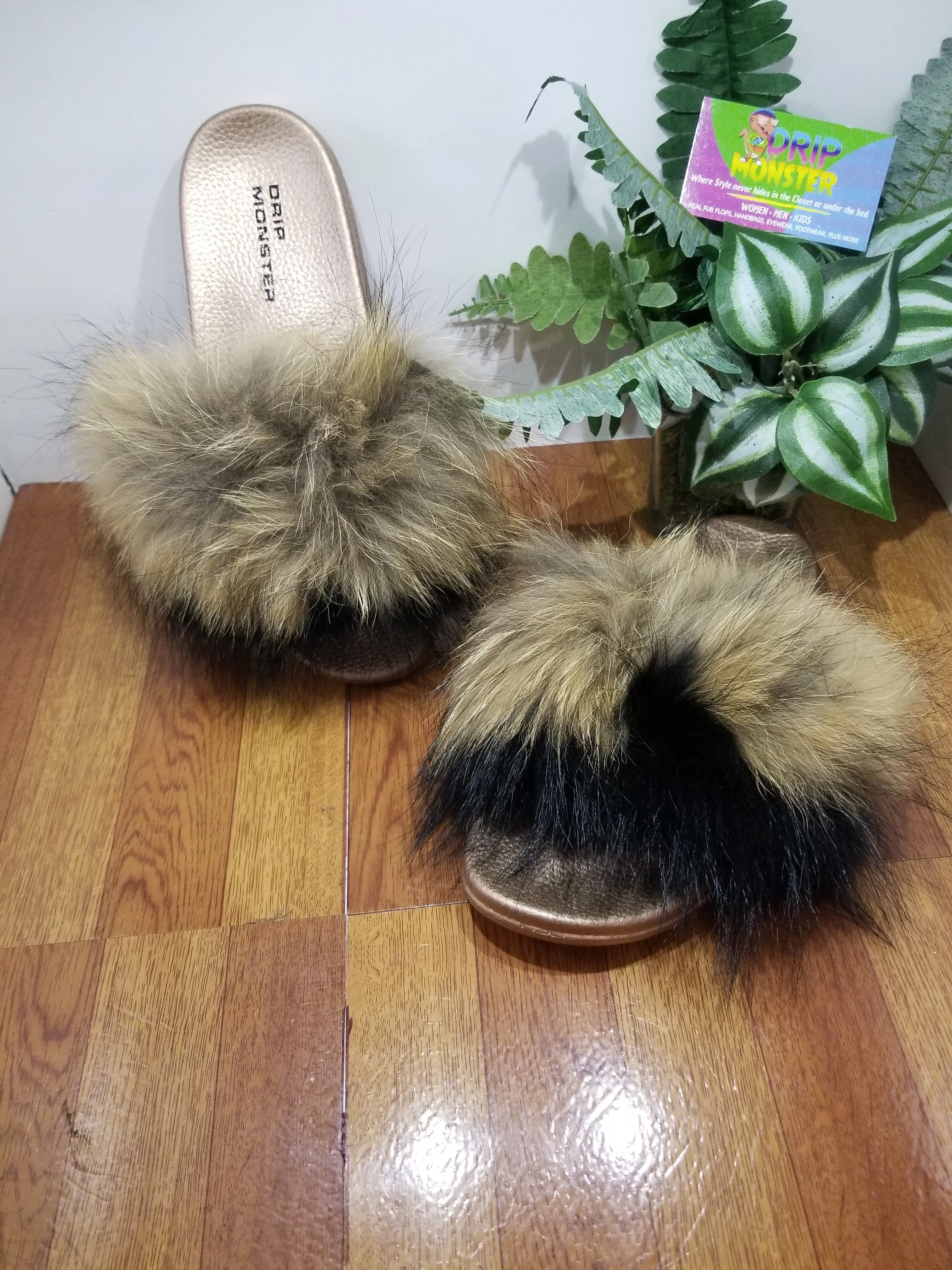 Big Fluff "Bear Naked" Women's Fur Flops