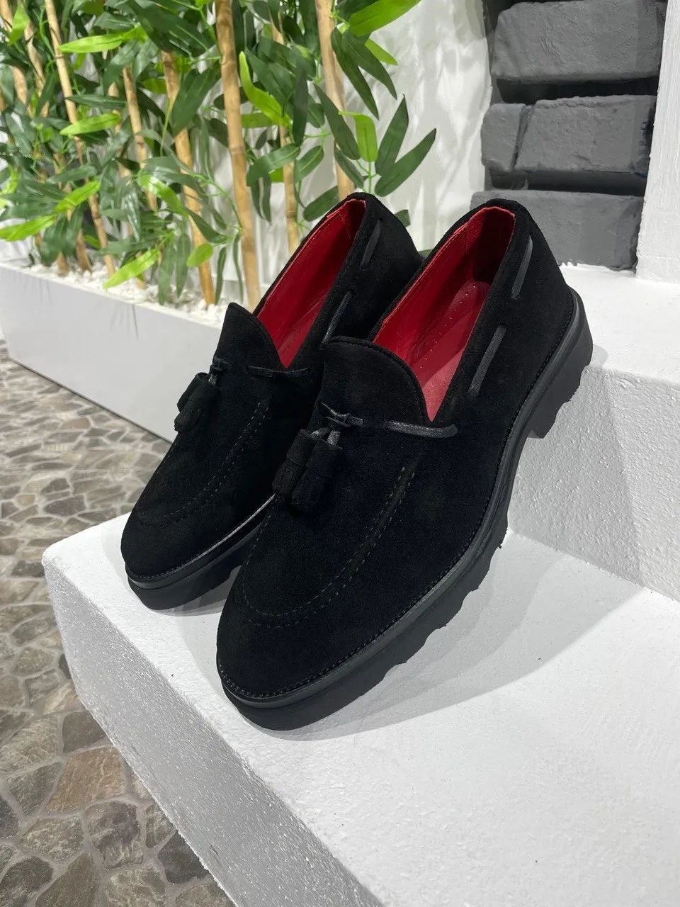 Brabion Belton Black Suede Leather Loafers - Stylish Comfort for Every Occasion