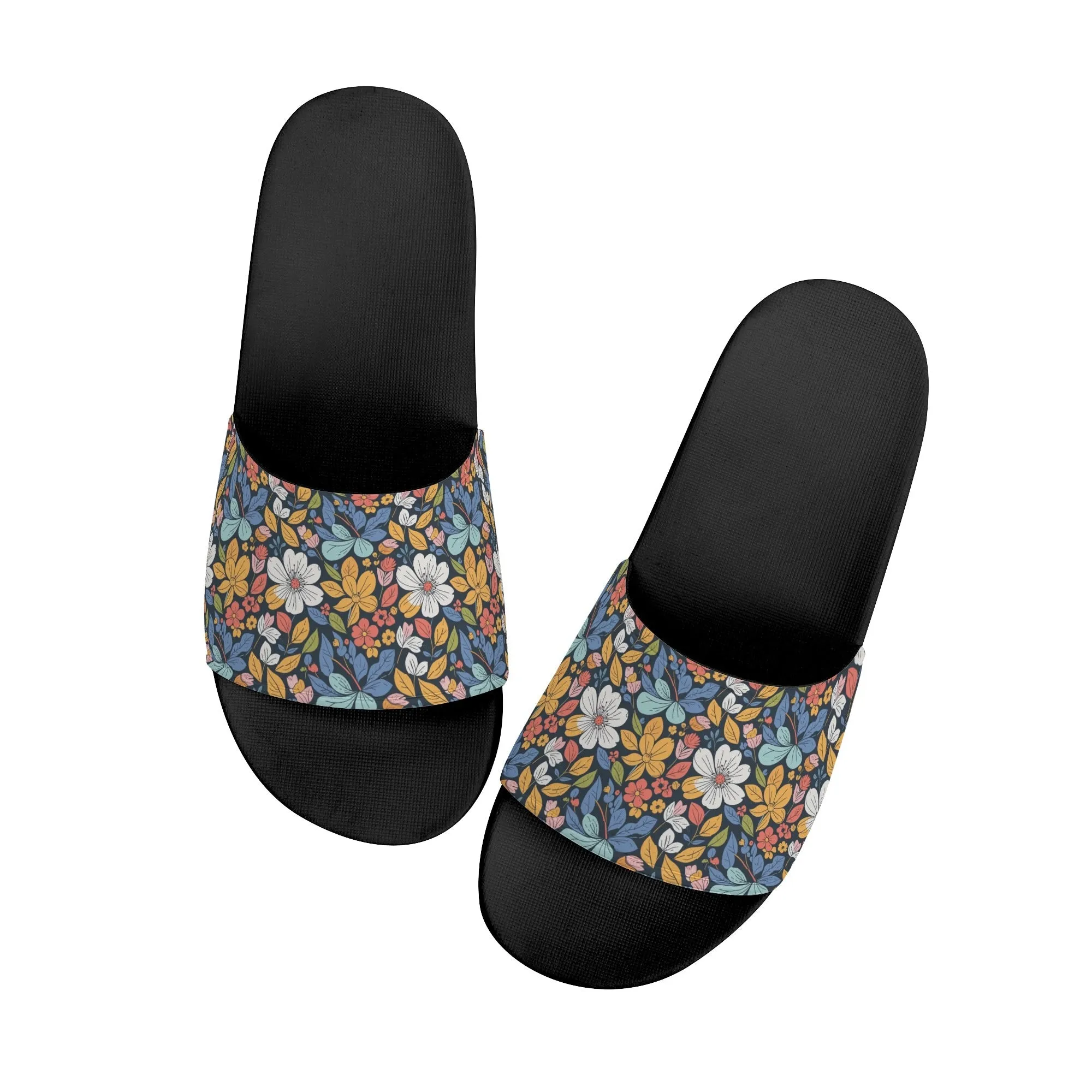 Bright Flowers Mens Slide Sandals