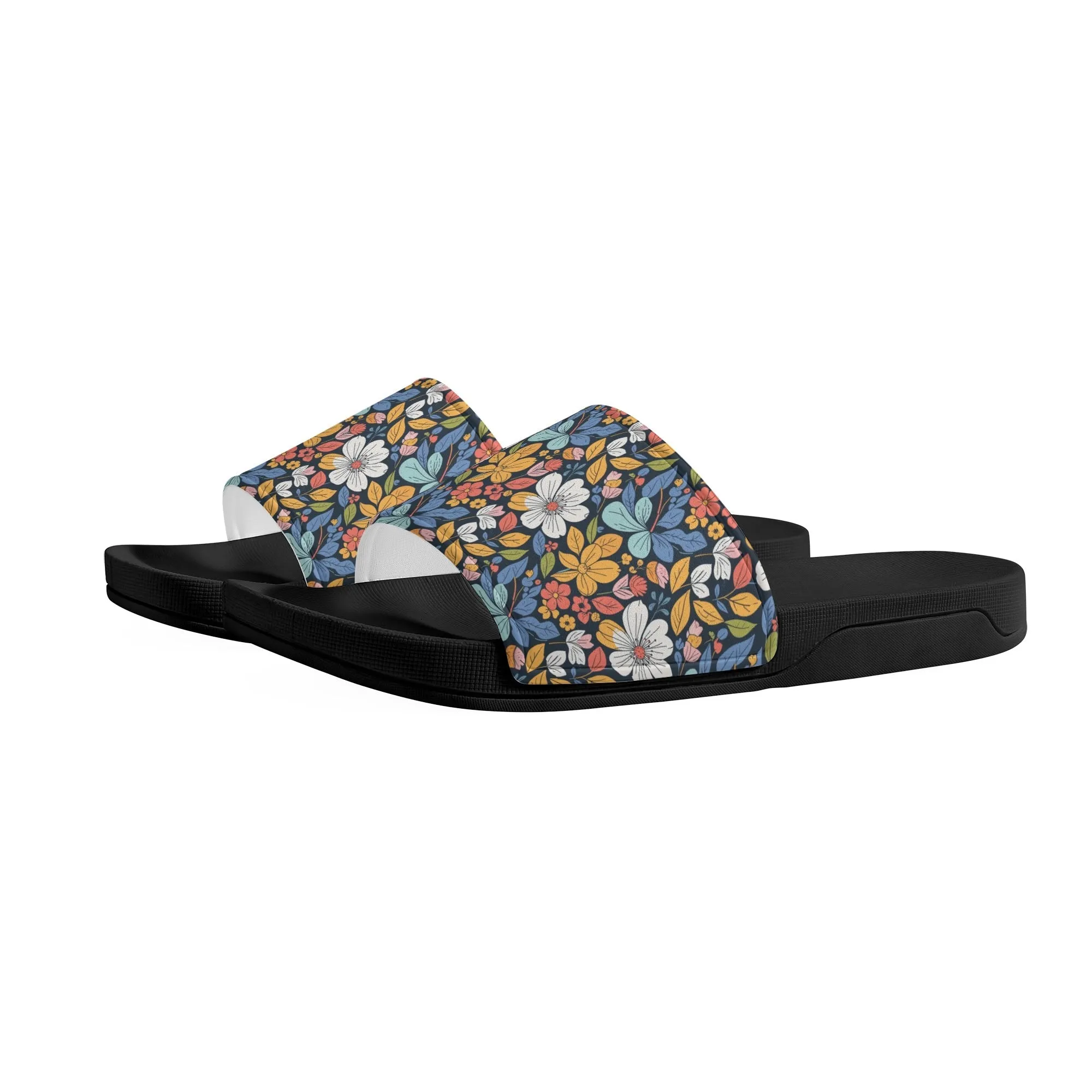 Bright Flowers Mens Slide Sandals