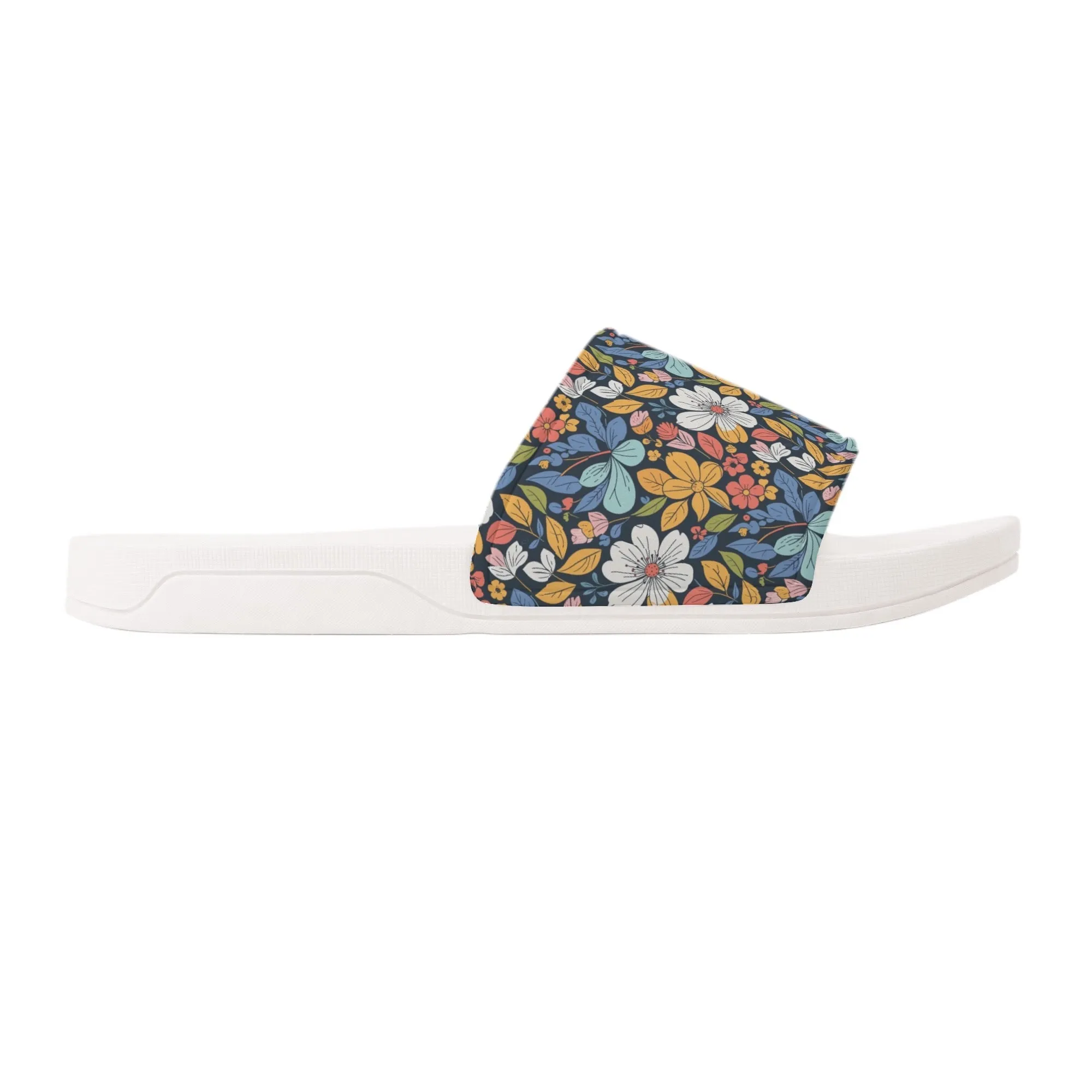 Bright Flowers Mens Slide Sandals