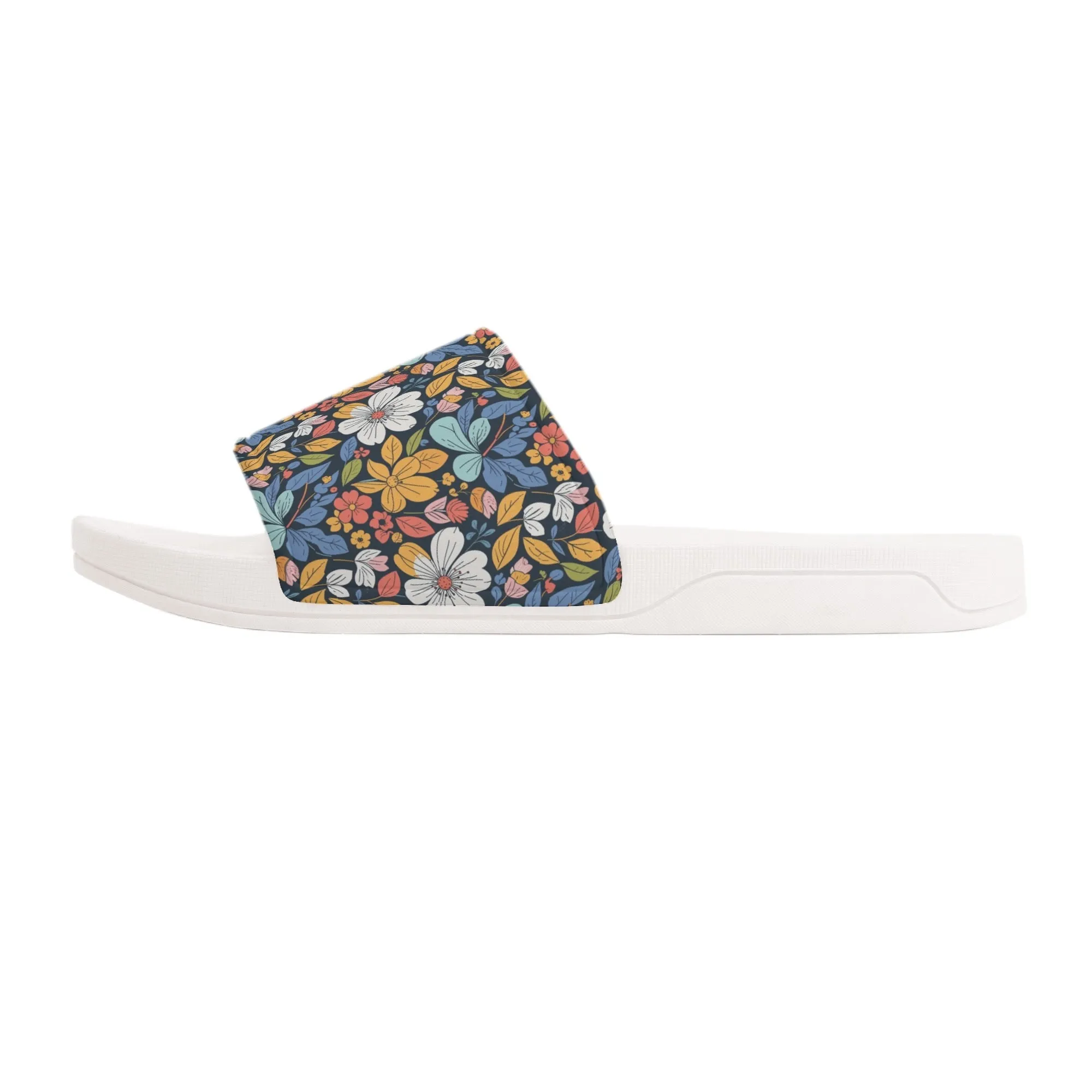 Bright Flowers Mens Slide Sandals