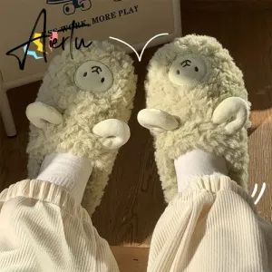 Cartoon Cute Thick-soled Warm Cotton Shoes Ladies Men's Winter Cotton Slippers Autumn and Winter Indoor Home Couple Slippers