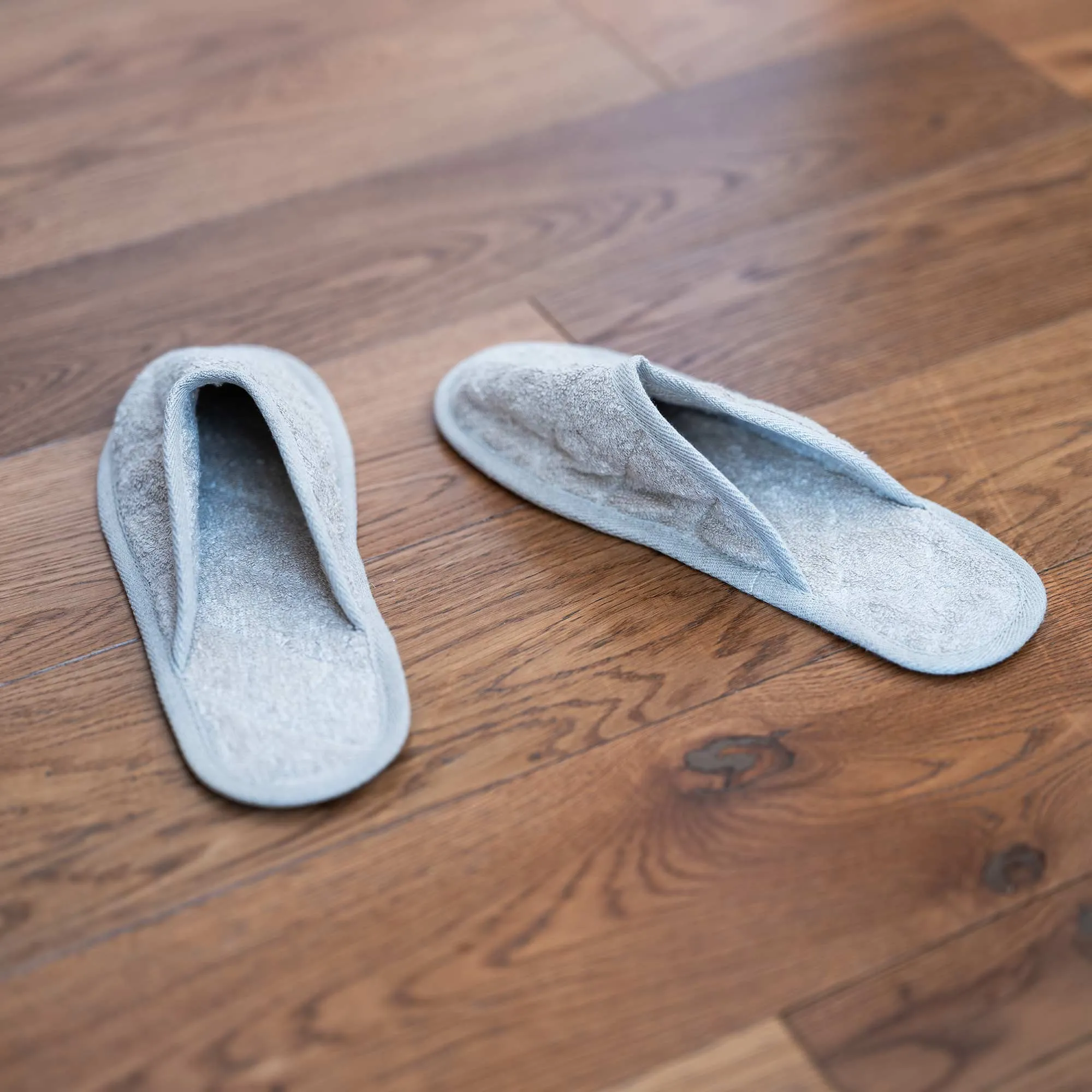 CHALET 100% Organic Linen Terry Quilted House Slippers (Elastic-free, Latex-free, Glue-free, Chemical-free) (Biodegradable)