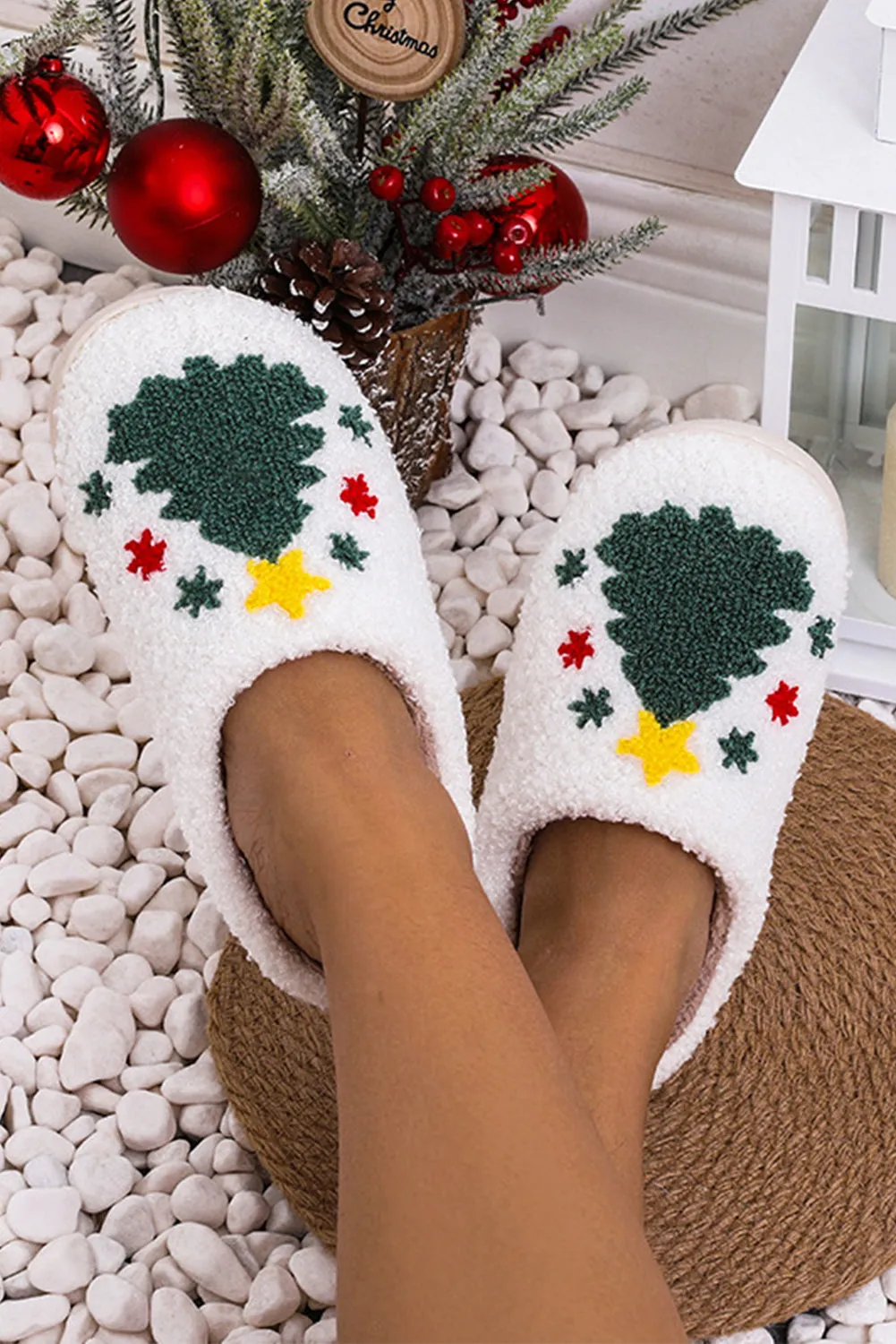 Christmas Tree Pattern Home Slippers