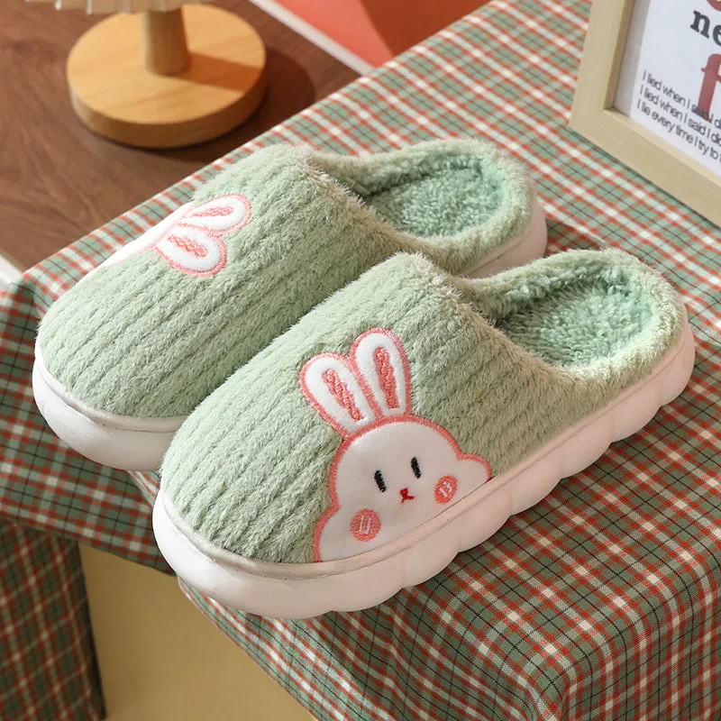 Cute Rabbit Plush Fleece Slippers