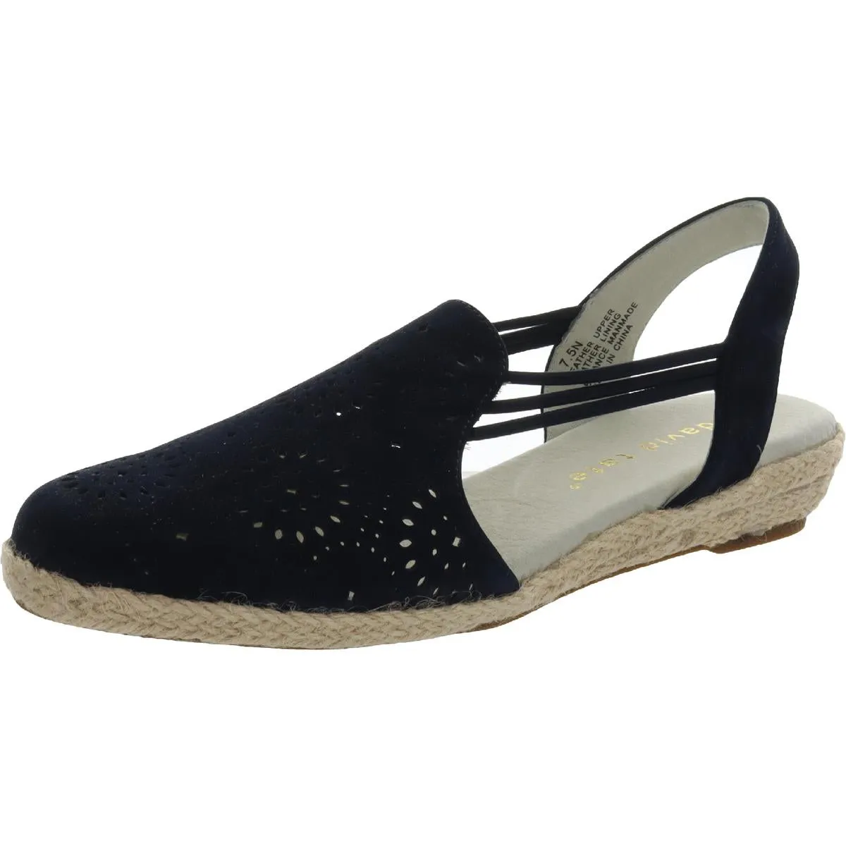 David Tate Womens Zena Laser Cut Slip On Espadrilles