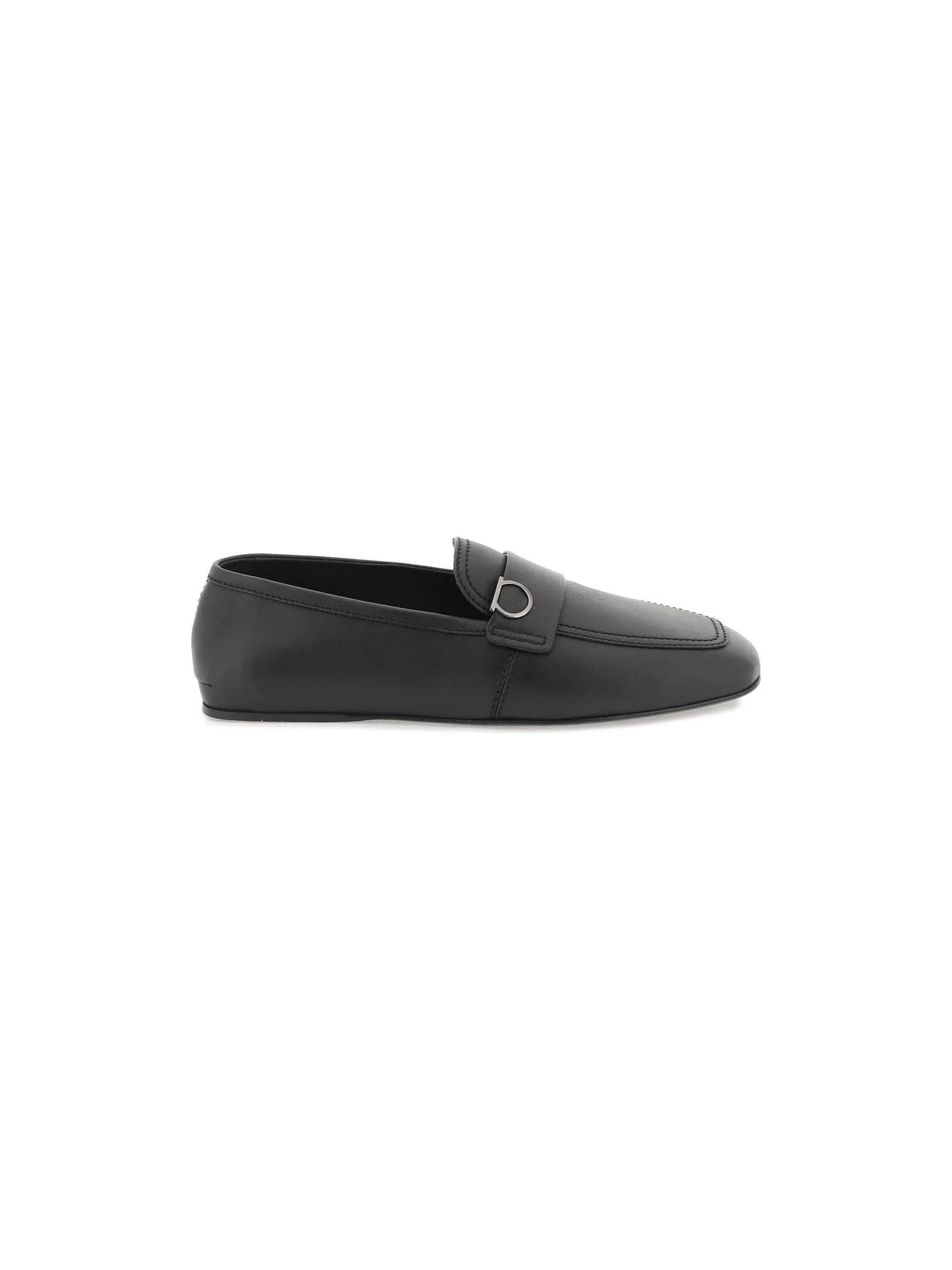 Debros Buckle Leather Loafers