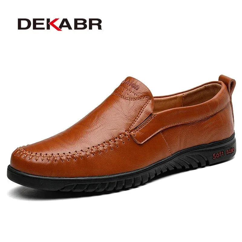 DEKABR Genuine Leather Slip-On Casual Shoes