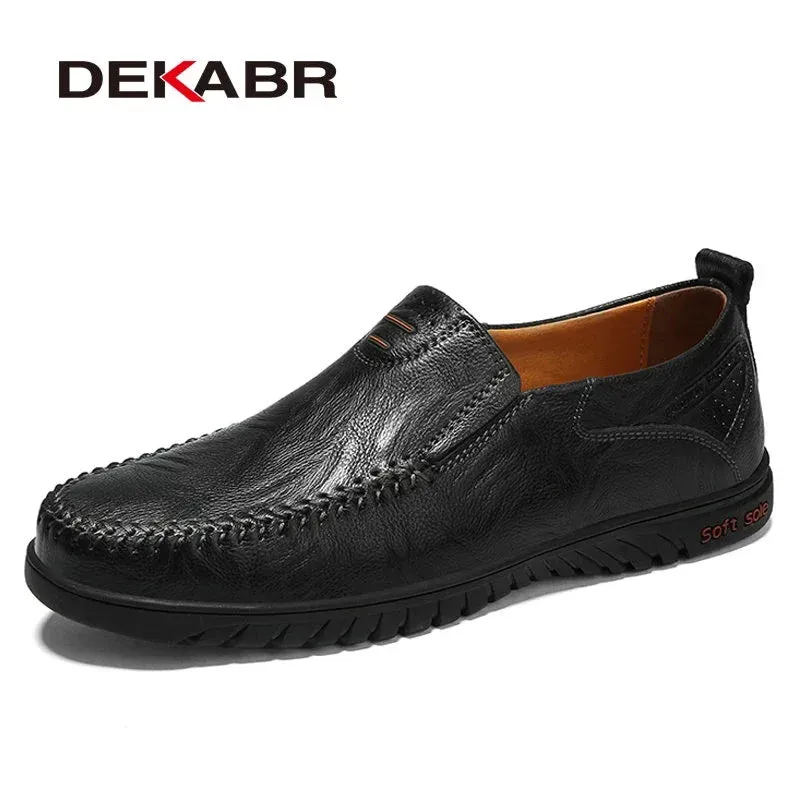 DEKABR Genuine Leather Slip-On Casual Shoes