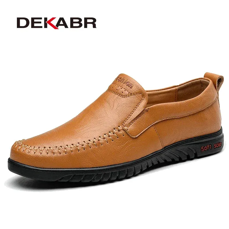 DEKABR Genuine Leather Slip-On Casual Shoes