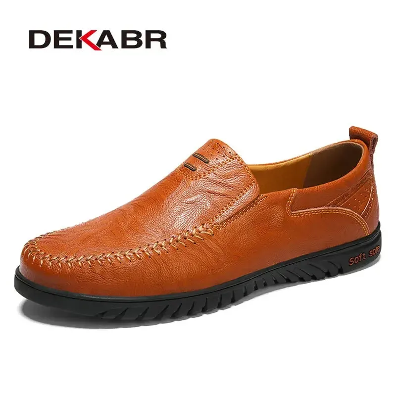 DEKABR Genuine Leather Slip-On Casual Shoes