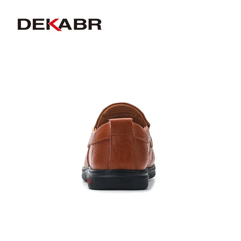 DEKABR Genuine Leather Slip-On Casual Shoes