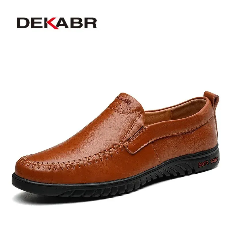 DEKABR Genuine Leather Slip-On Casual Shoes