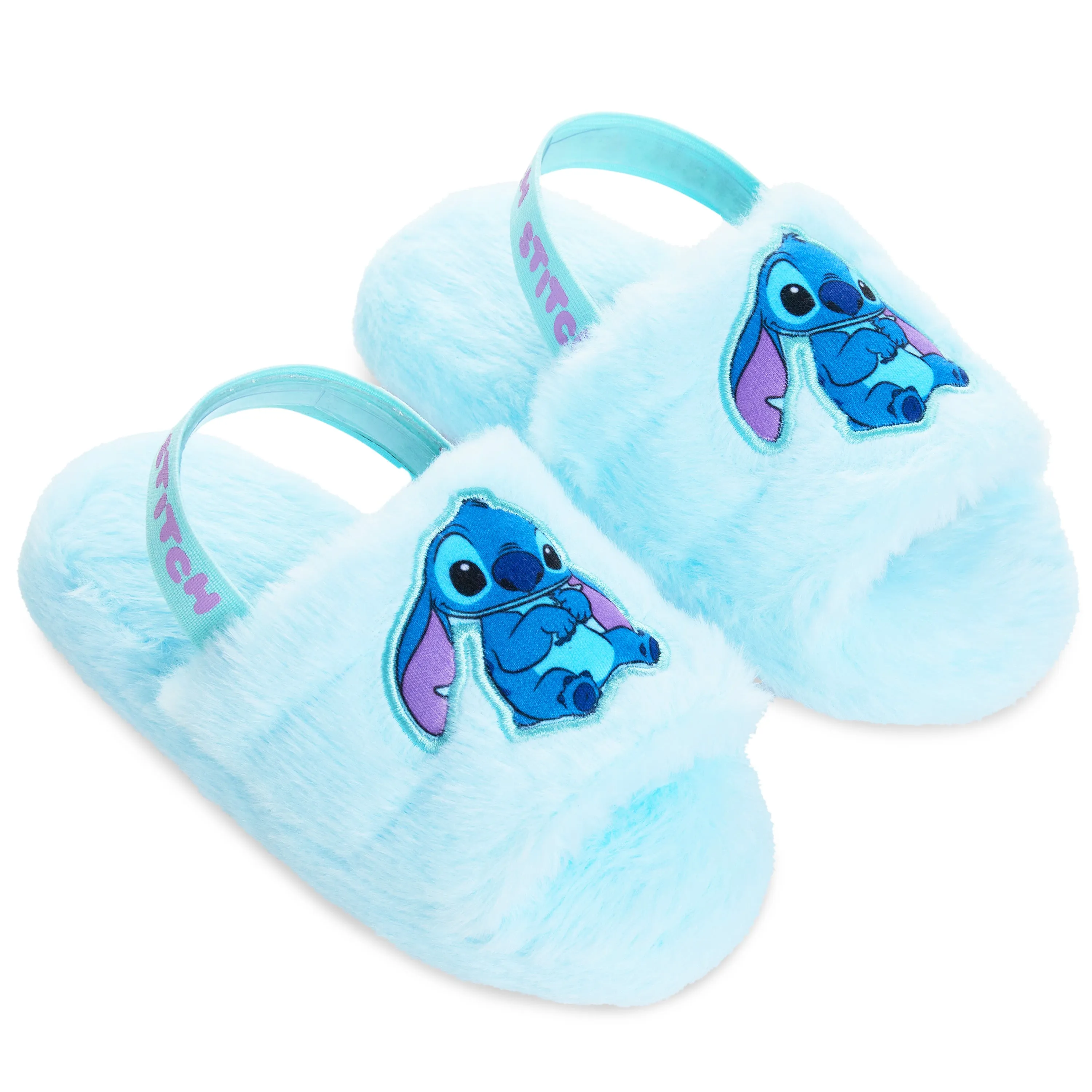 Disney Stitch Womens Fluffy Slippers, Comfy Mule House Shoes - Stitch Gifts for Women