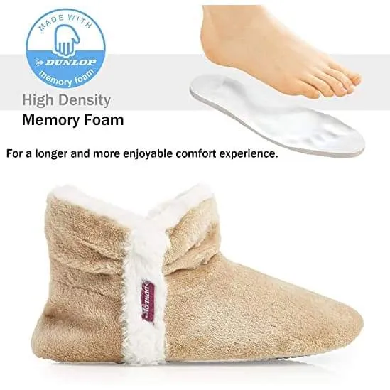 Dunlop Bootie Ankle Slippers Memory Foam Indoor Outdoor Shoes for Women