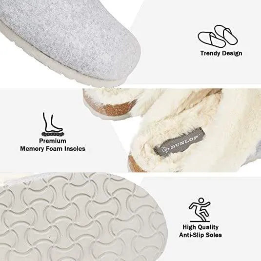 Dunlop Comfy Memory Foam Indoor Outdoor Super Soft Fluffy Slippers for Women