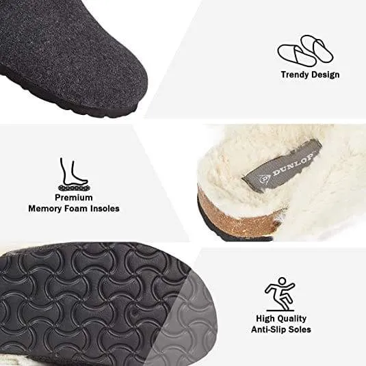 Dunlop Comfy Memory Foam Indoor Outdoor Super Soft Fluffy Slippers for Women