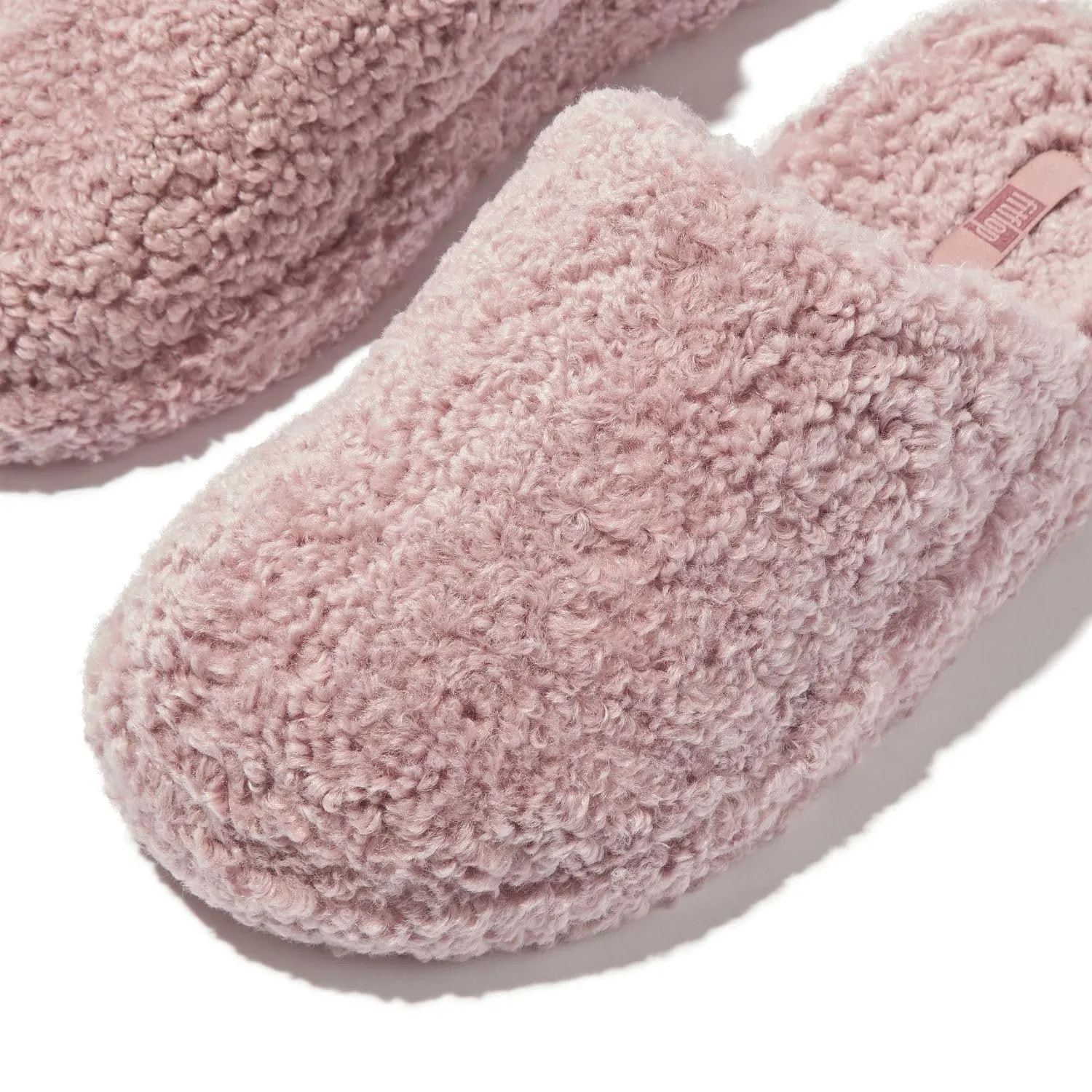 FitFlop Women's Iqushion D-Luxe Padded Teddy Mules, Dusky Pink