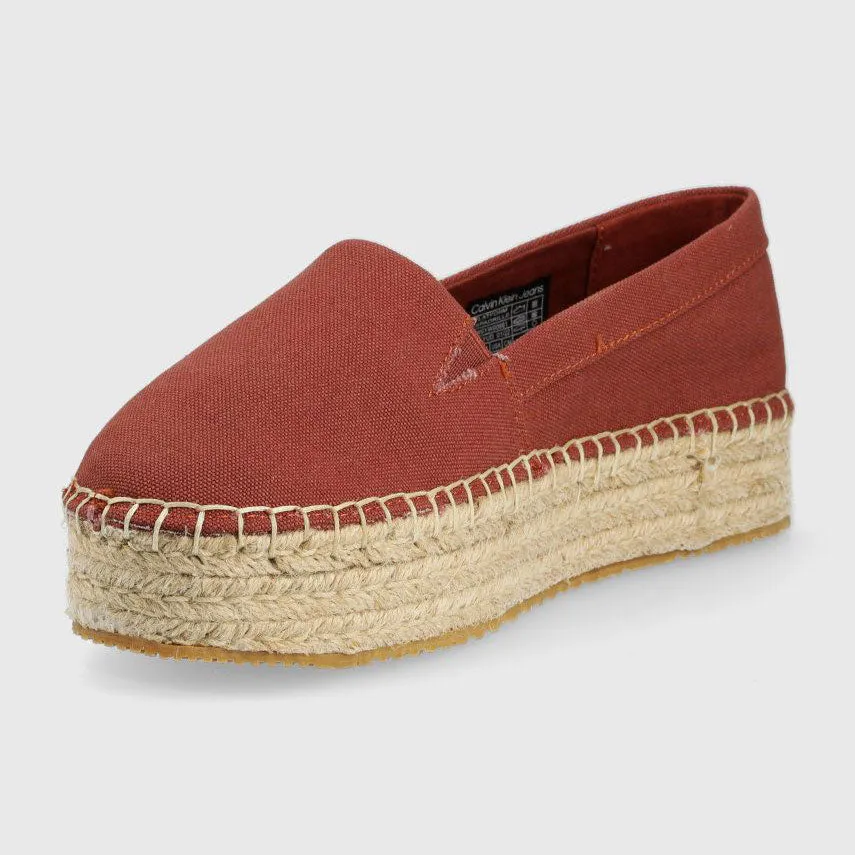 Flatform Espadrille Slip On - Red