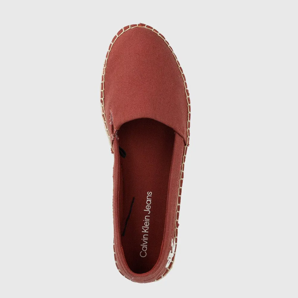 Flatform Espadrille Slip On - Red