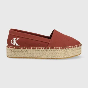 Flatform Espadrille Slip On - Red