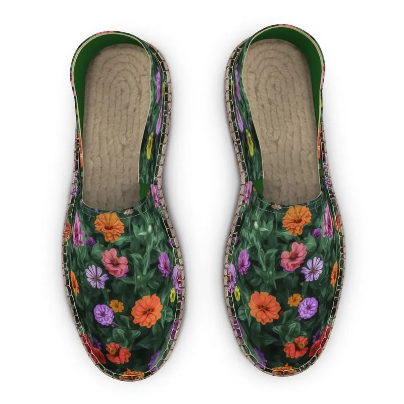 Flower Garden Custom Art Espadrilles