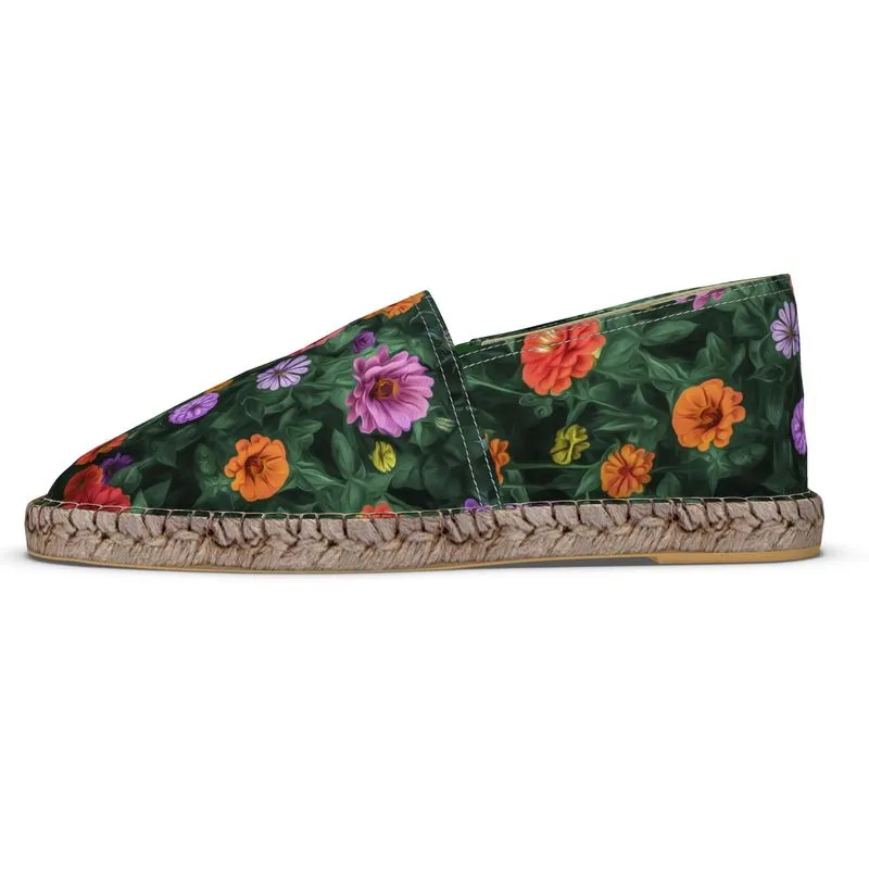 Flower Garden Custom Art Espadrilles