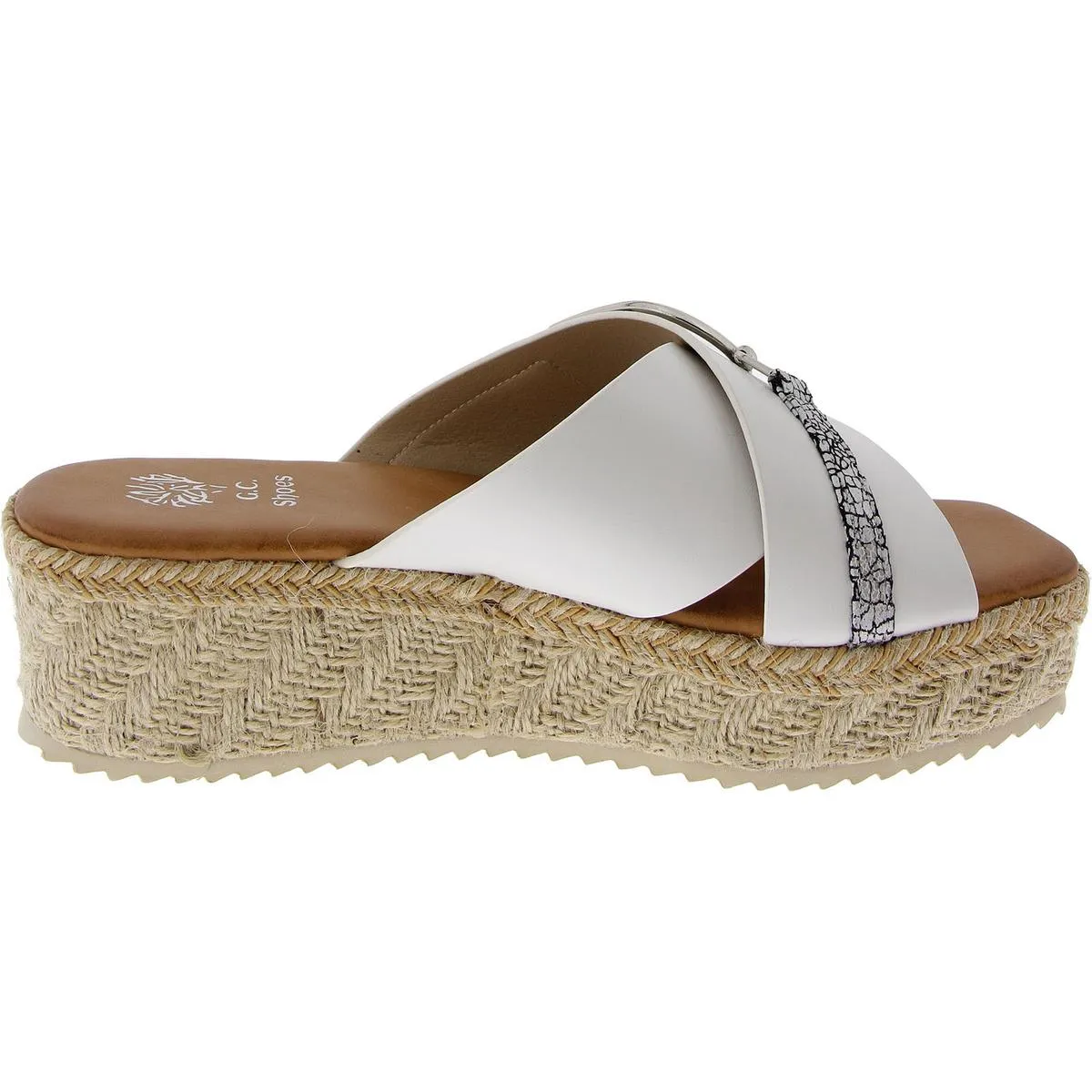 GC Shoes Womens Lindsey Faux Leather Slip-On Espadrilles