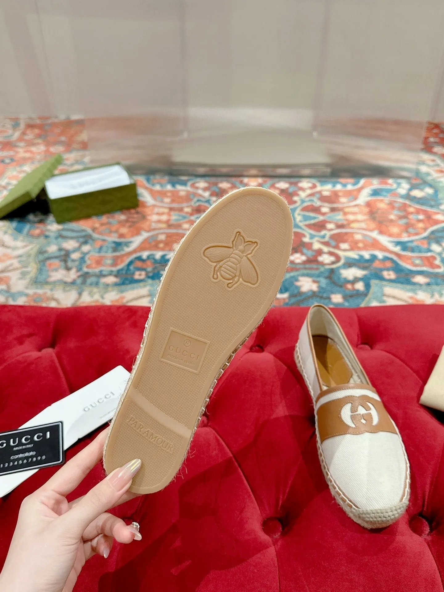 GG ESPADRILLES SLIP - ON WHITE CANVAS