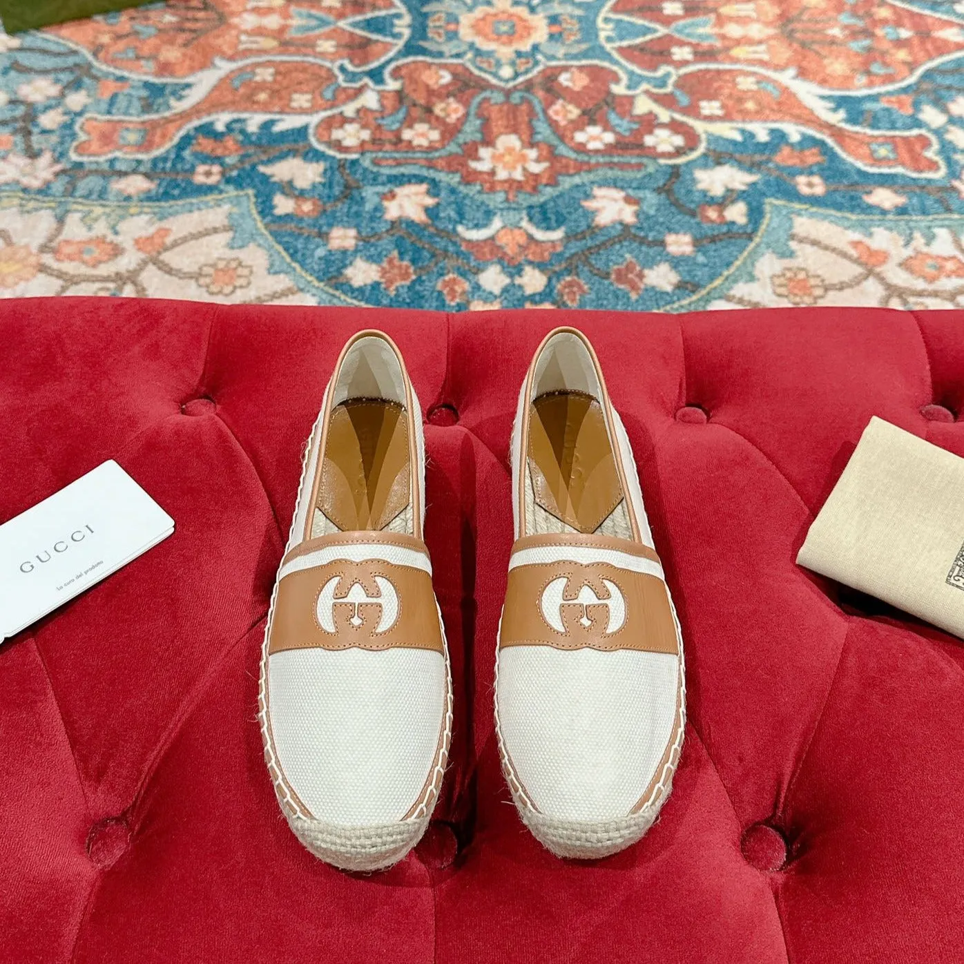 GG ESPADRILLES SLIP - ON WHITE CANVAS