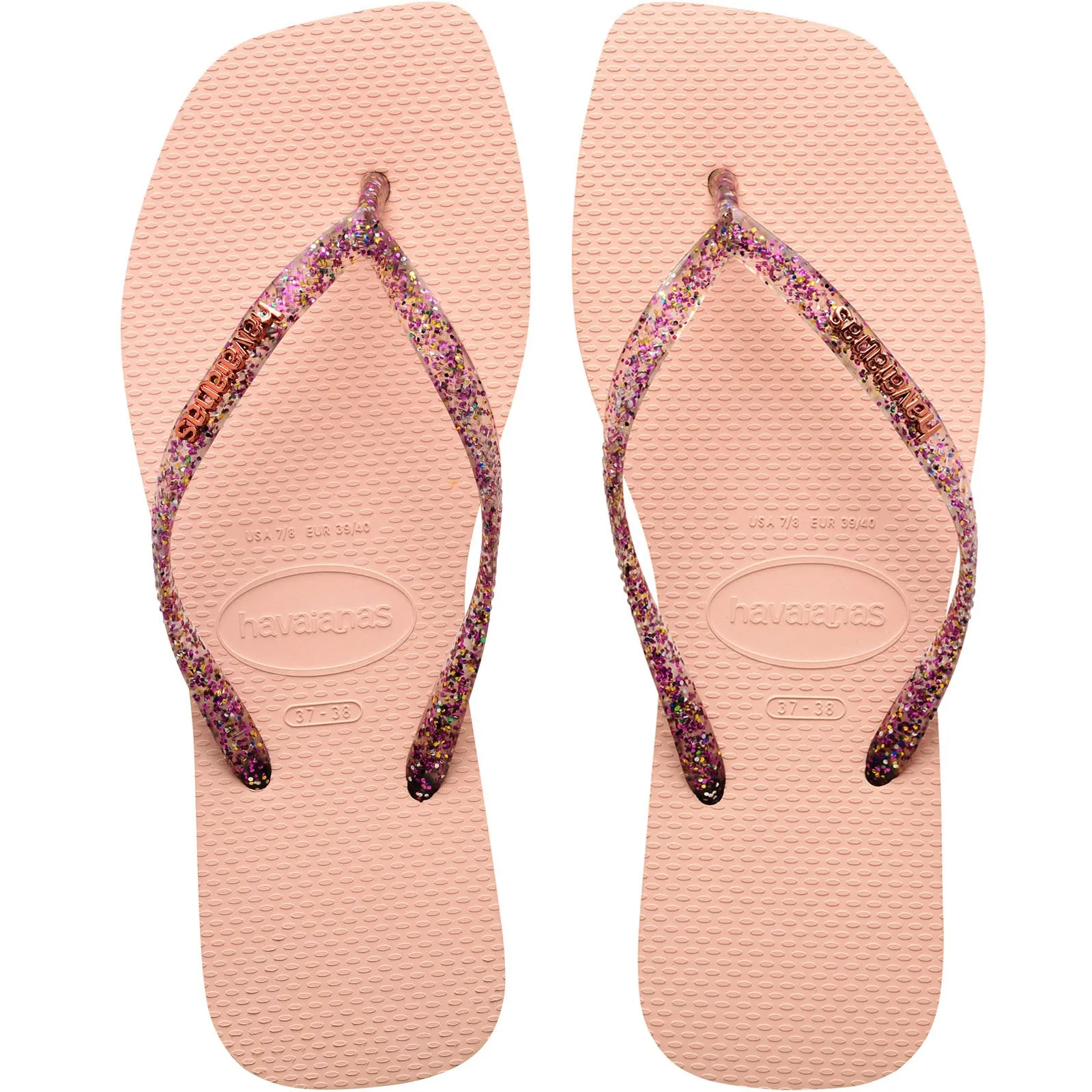 Havaianas Square Logo Metallic Flip Flops